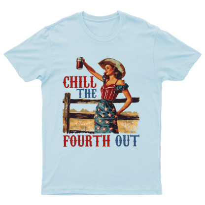 Chill the Fourth Out Retro 4th of july Nerdy T-Shirt