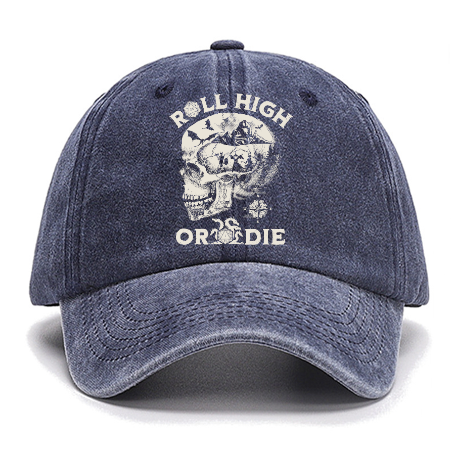 DND SHIRT: Roll High or Die Dungeons and Dragons Cotton Hat
