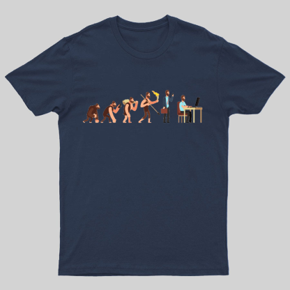 Human evolution From monkey to businessman and computer user Geeky T-Shirt