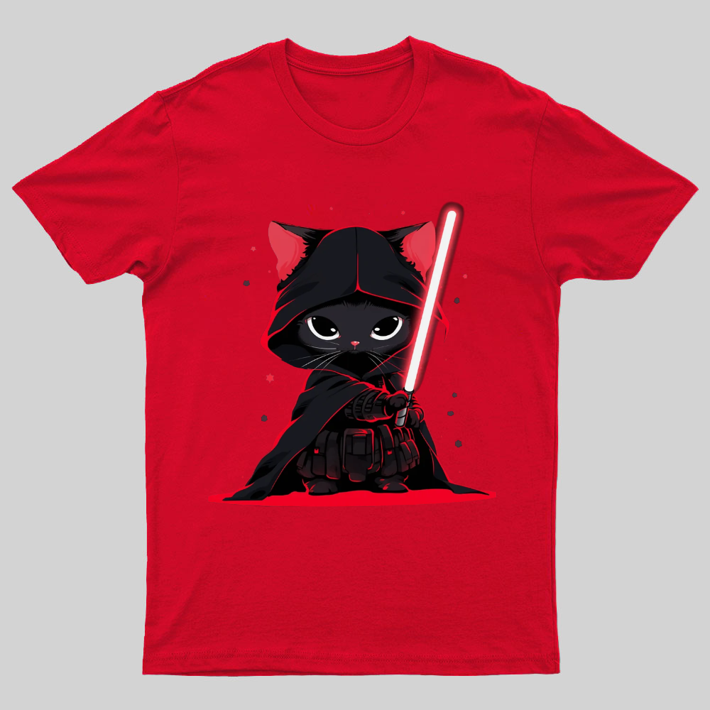 Cat Vader Embrace the Feline Dark Side! Nerdy T-Shirt