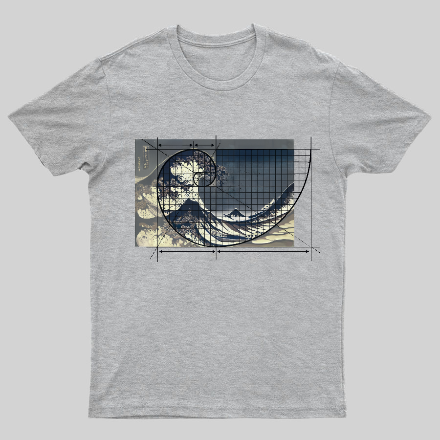 Hokusai Meets Fibonacci Geeky T-Shirt