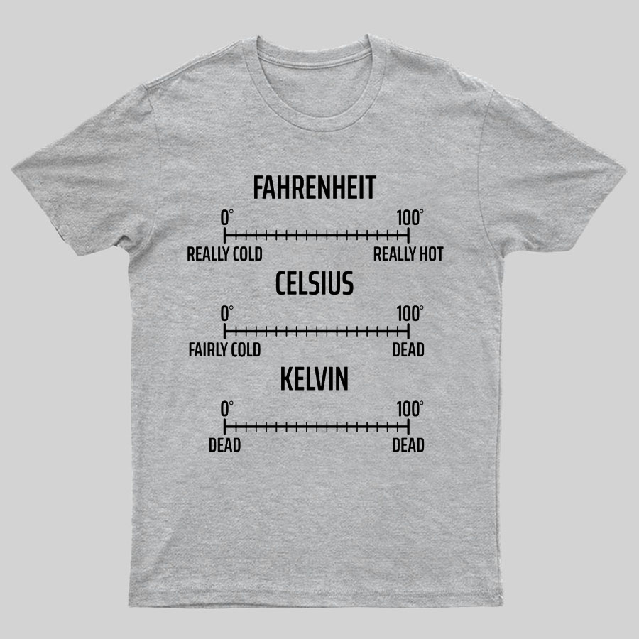 Fahrenheit Celsius Kelvin Geeky T-Shirt