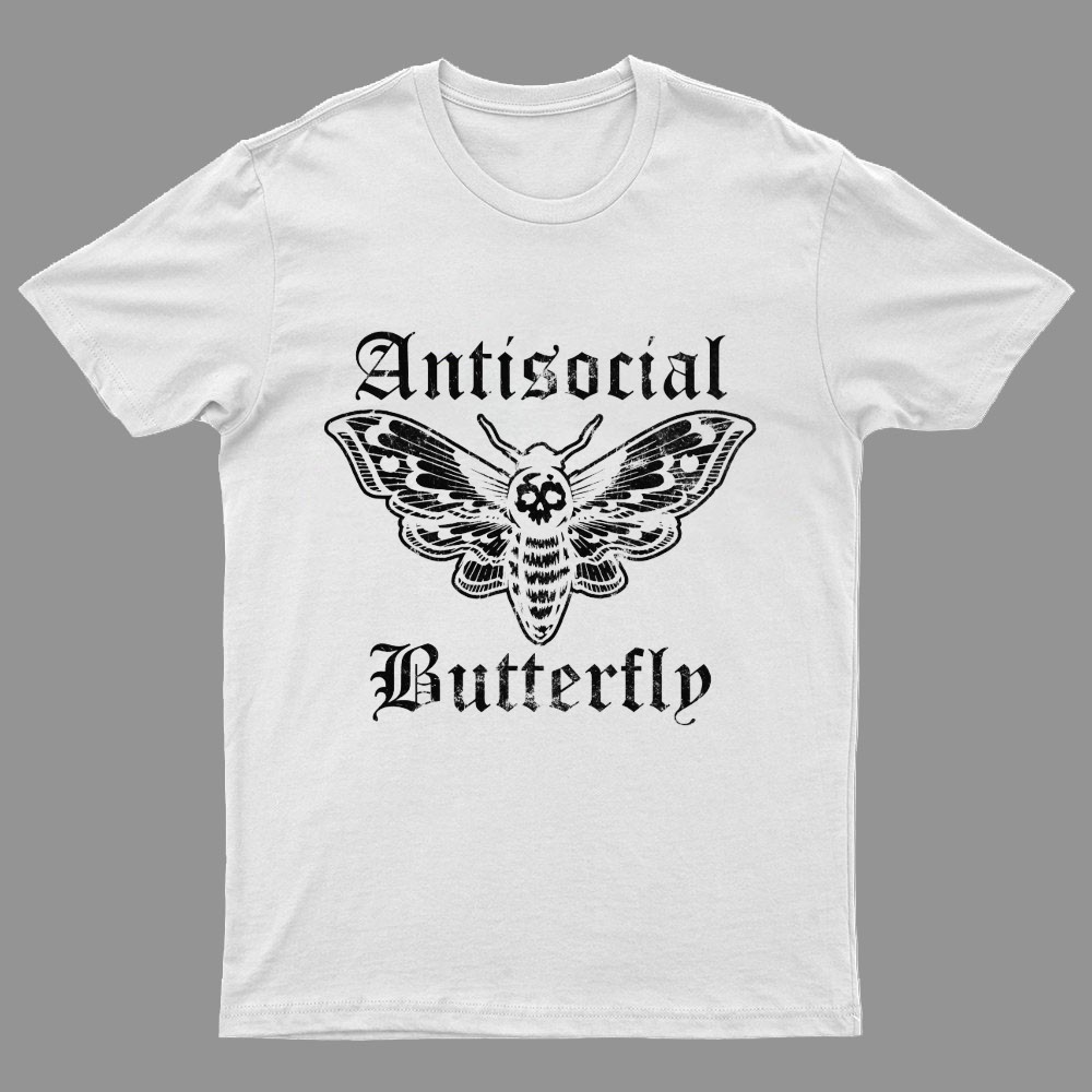 Funny Antisocial Butterfly Geeky T-Shirt