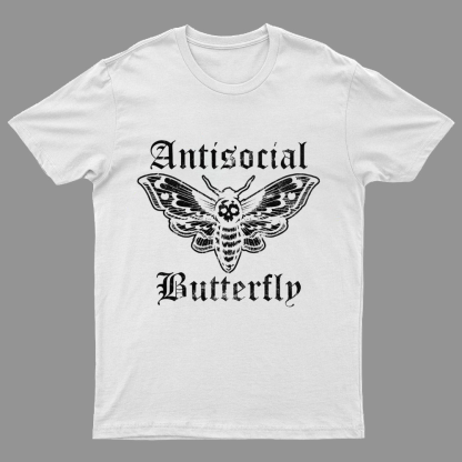 Funny Antisocial Butterfly Geeky T-Shirt
