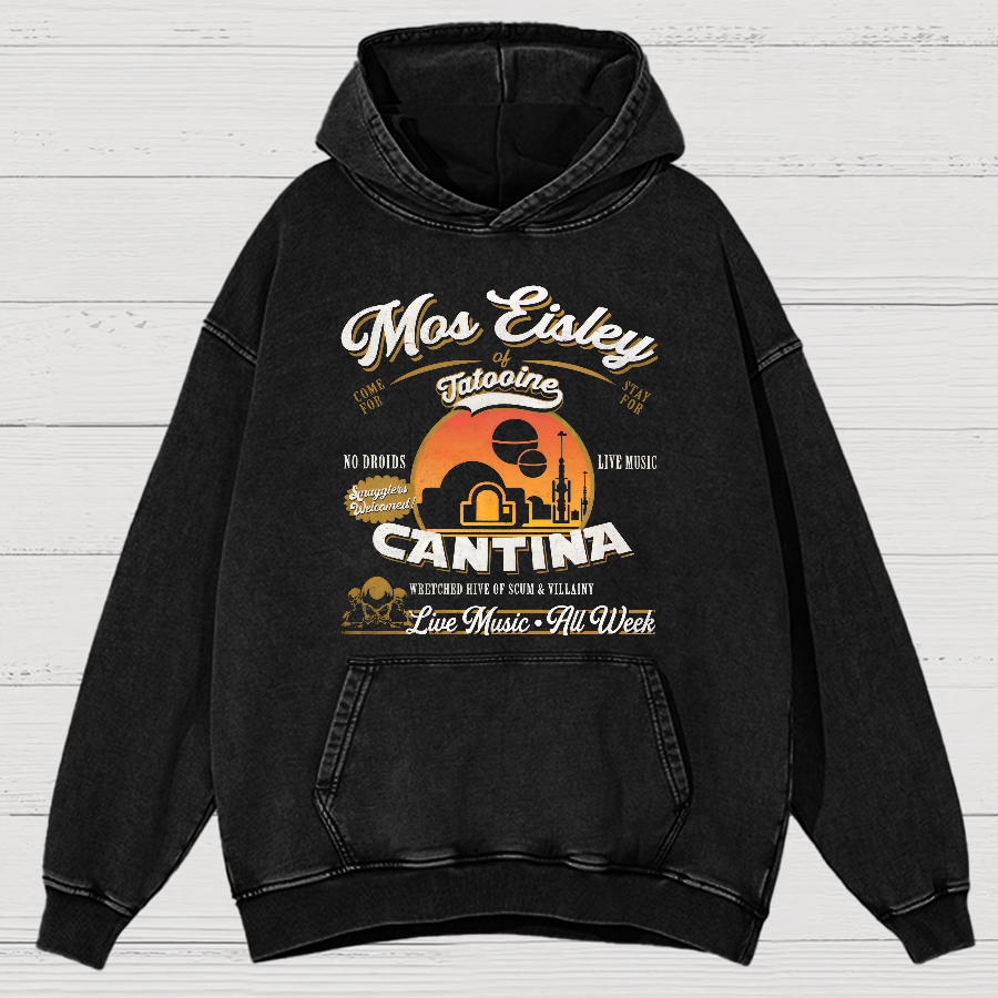 Mos Eisley Cantina Tatooine Graphic Star Wars Vintage Distressed Hoodie