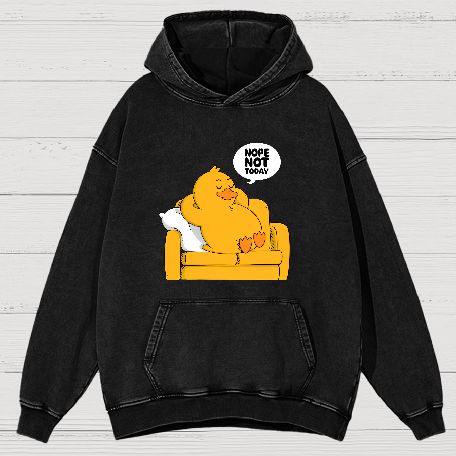Nope Not Today Duck Vintage Distressed Hoodie