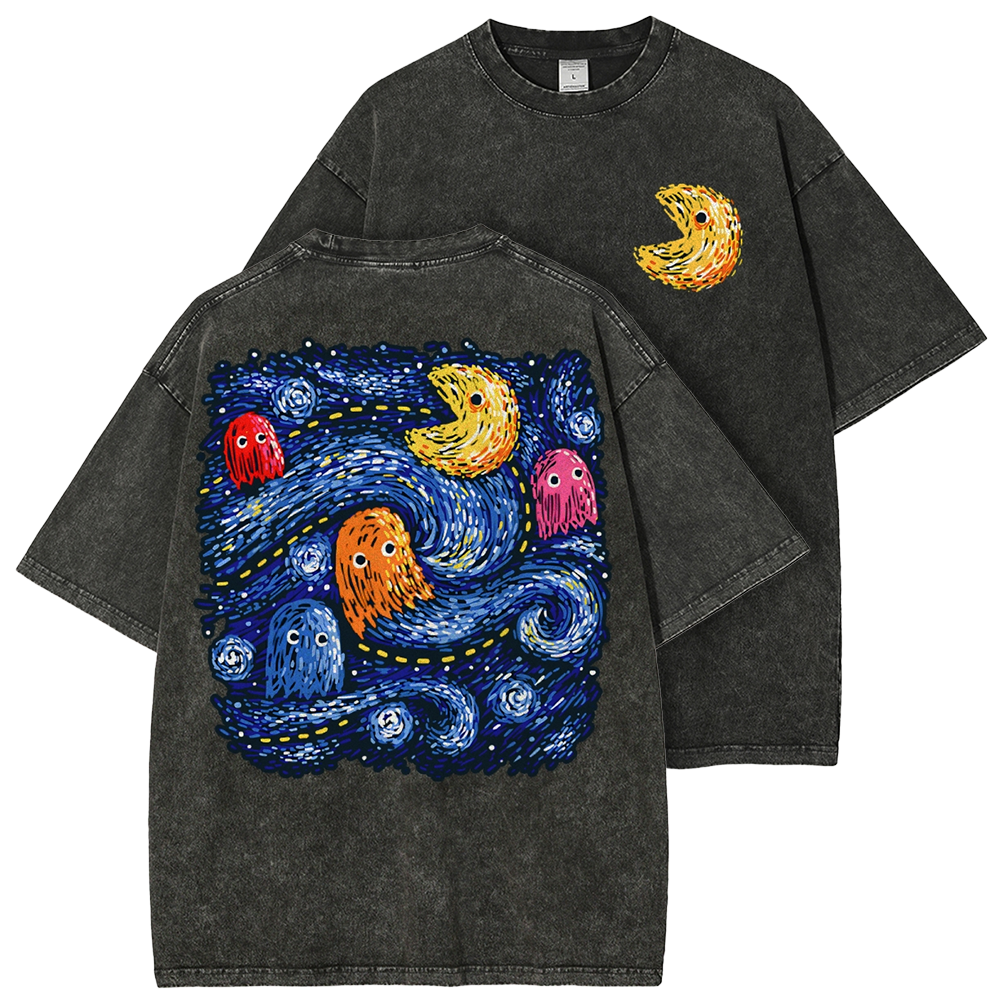 Starry Pacman Washed T-Shirt