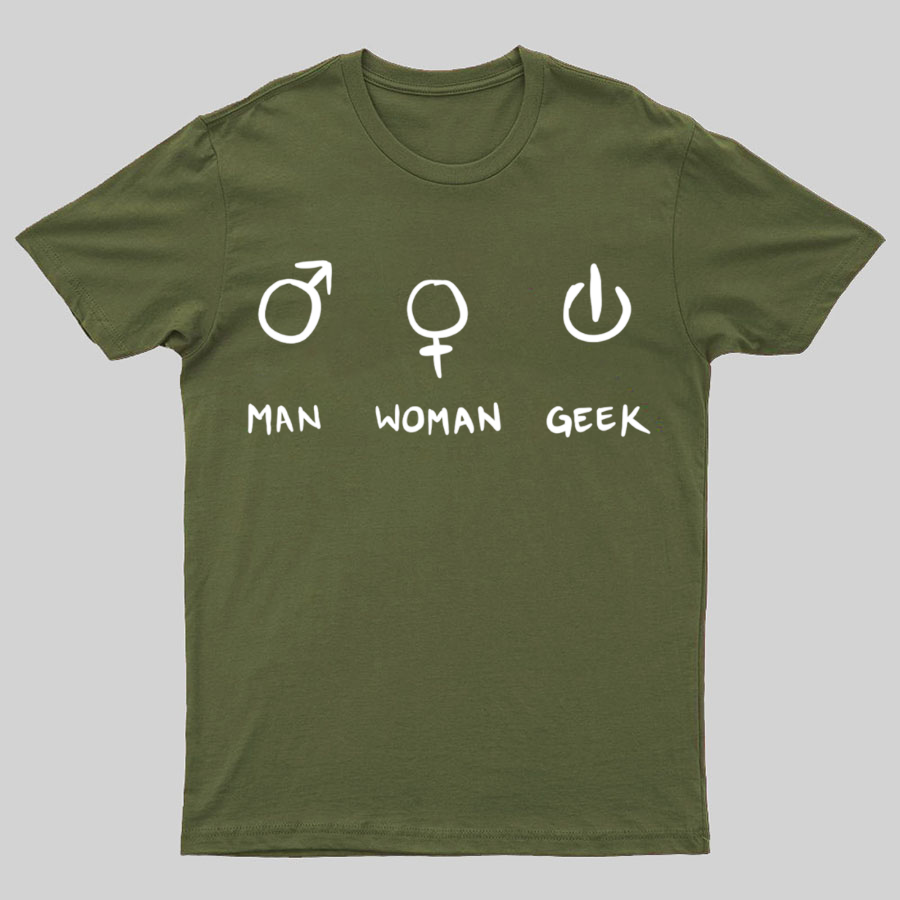 Symbols For Man, Woman & Geek T-Shirt