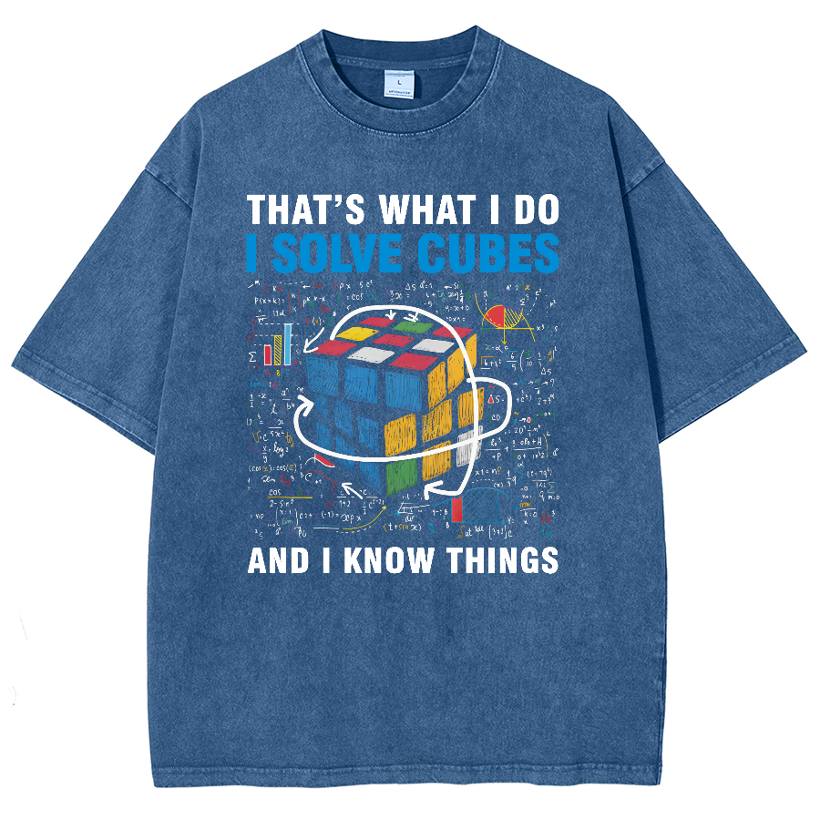 Competitive Puzzle I Solve Cubes And I Know Thing Cubing Vintage Distressed T-shirt