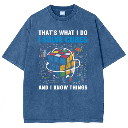 Competitive Puzzle I Solve Cubes And I Know Thing Cubing Vintage Distressed T-shirt