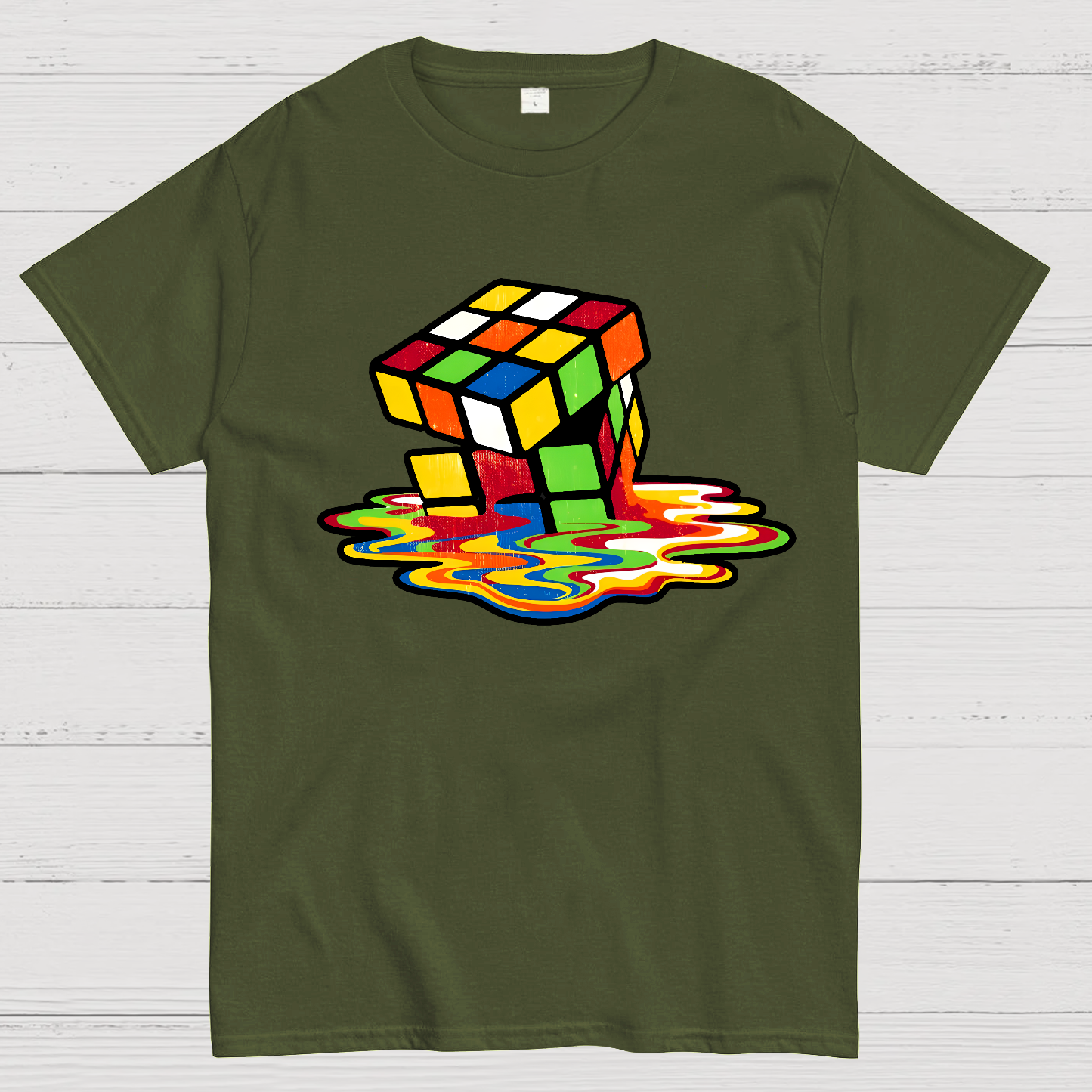 Retro Rubik's Cube Design Geek T-Shirt