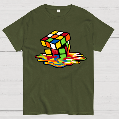 Retro Rubik's Cube Design Geek T-Shirt