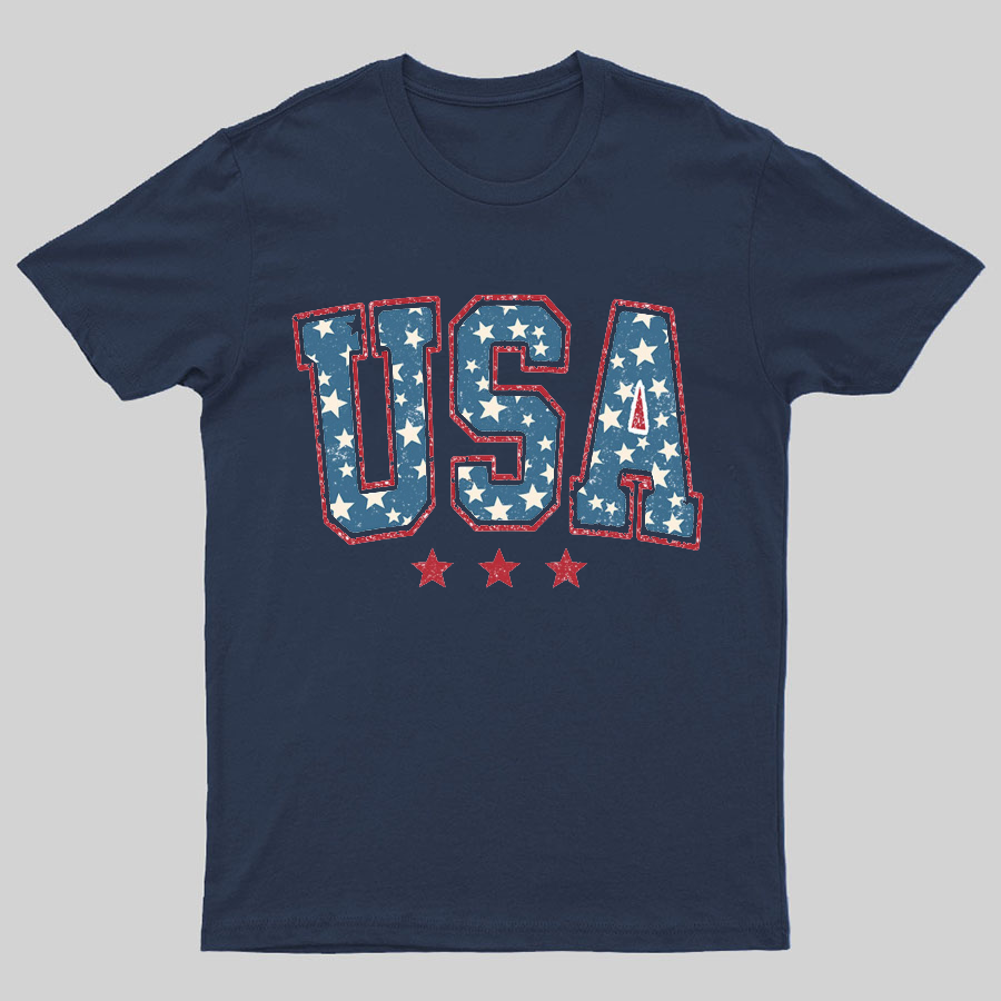 USA Stars and Stripes Geeky T-Shirt