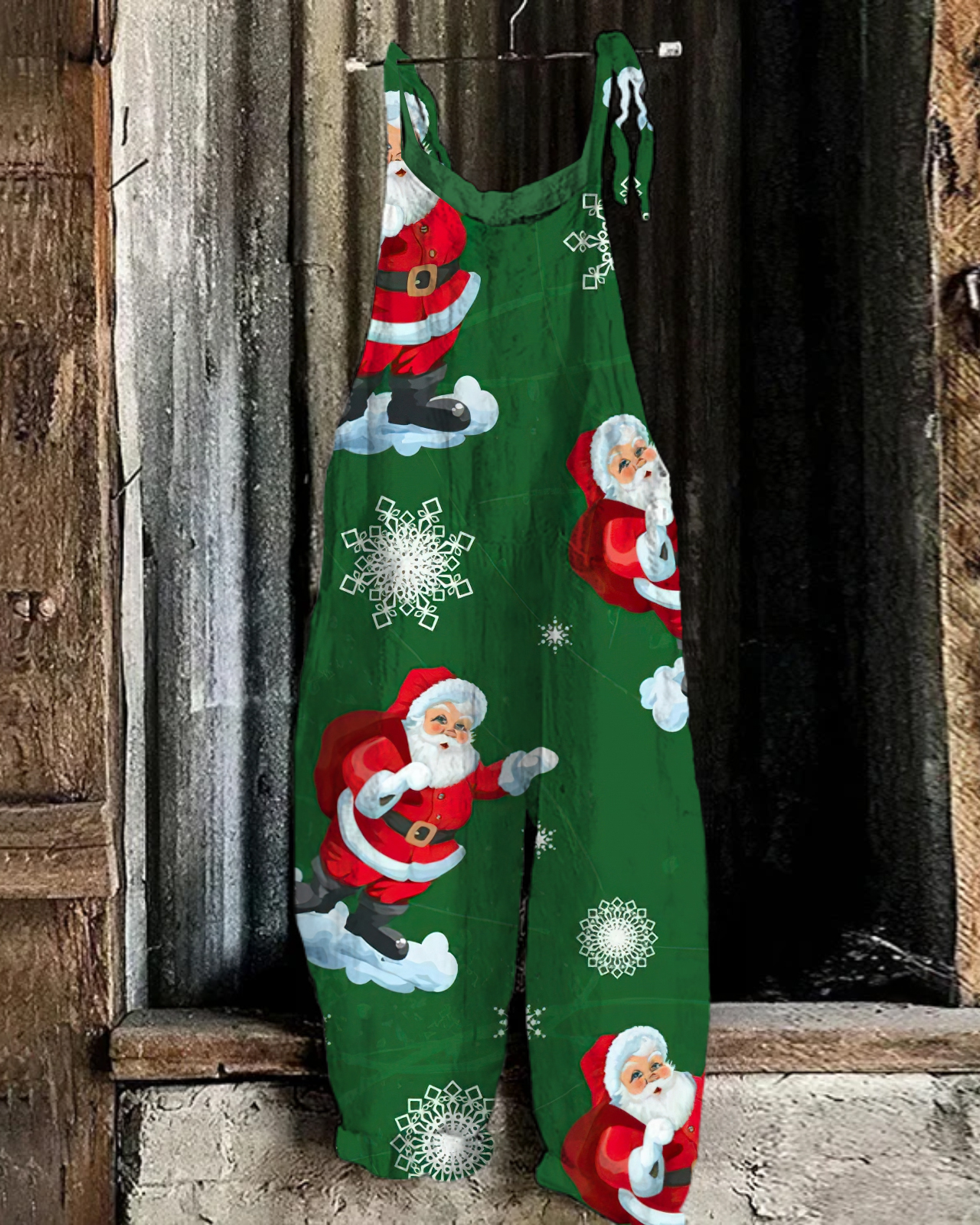 Christmas print casual jumpsuit