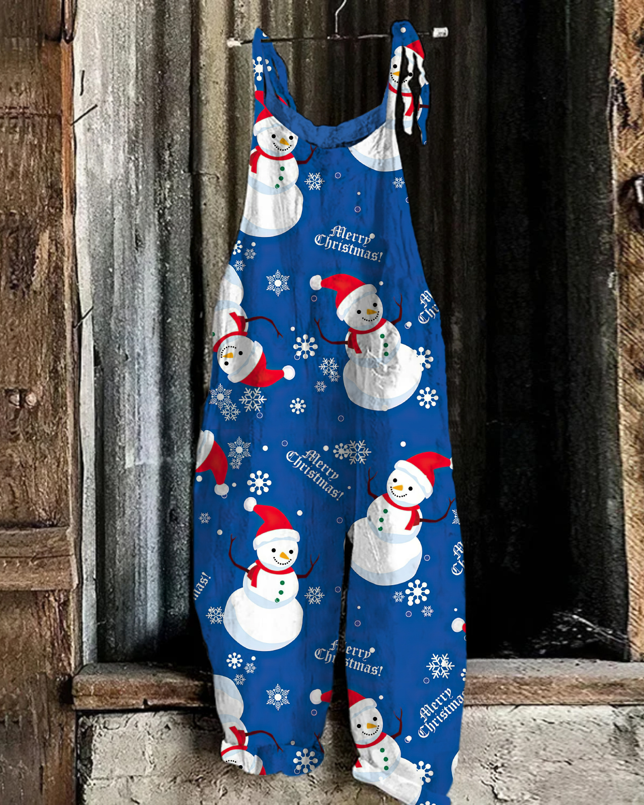 Christmas print casual jumpsuit