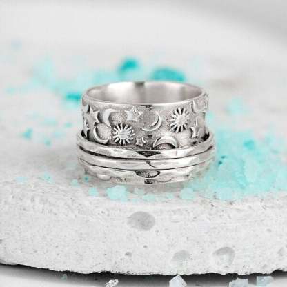🎁 Spinner Star Moon Sun Ring🌌