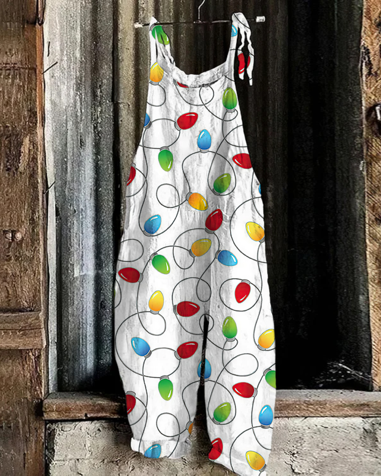 Christmas print casual jumpsuit