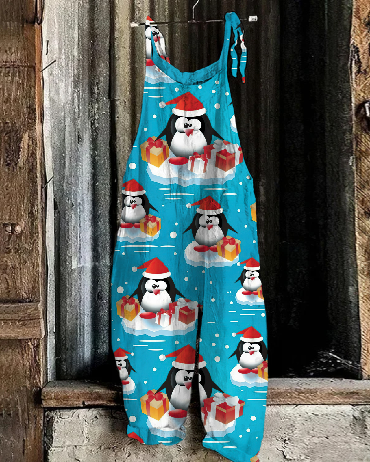 Christmas print casual jumpsuit