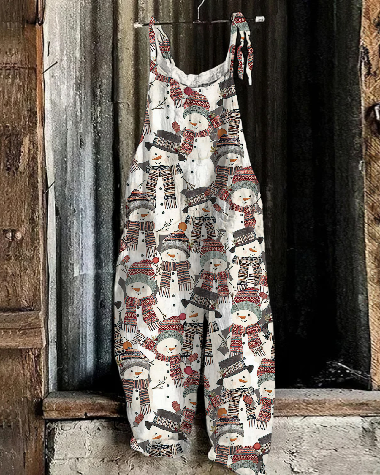 Christmas print casual jumpsuit