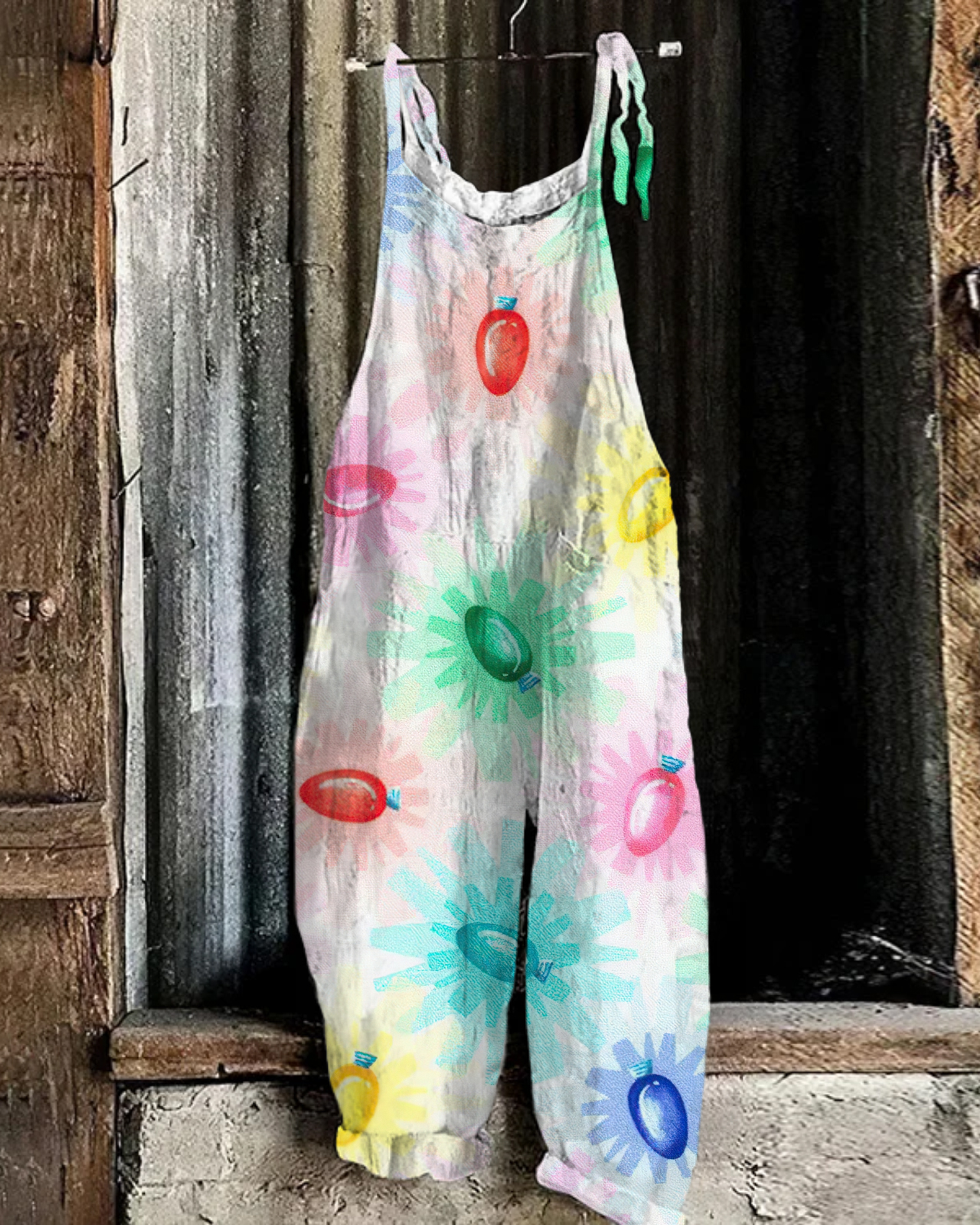 Christmas print casual jumpsuit