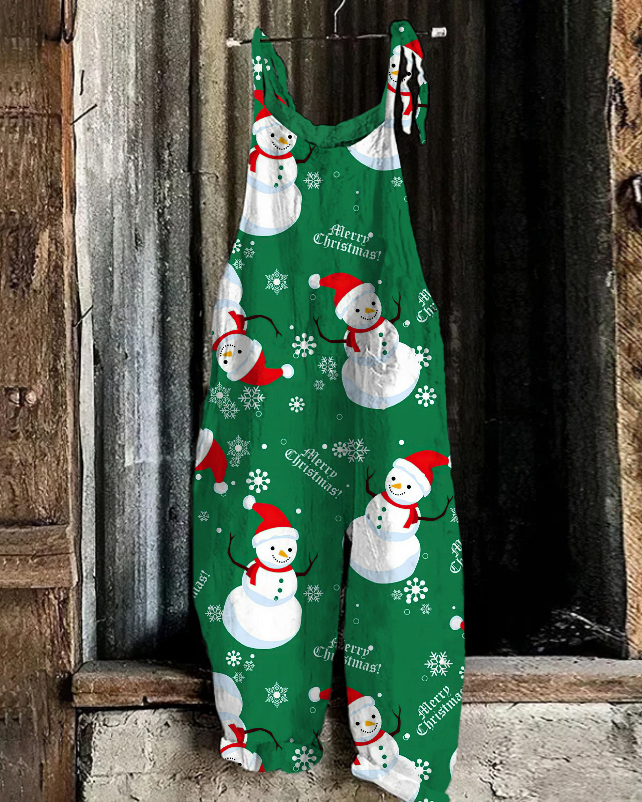 Christmas print casual jumpsuit