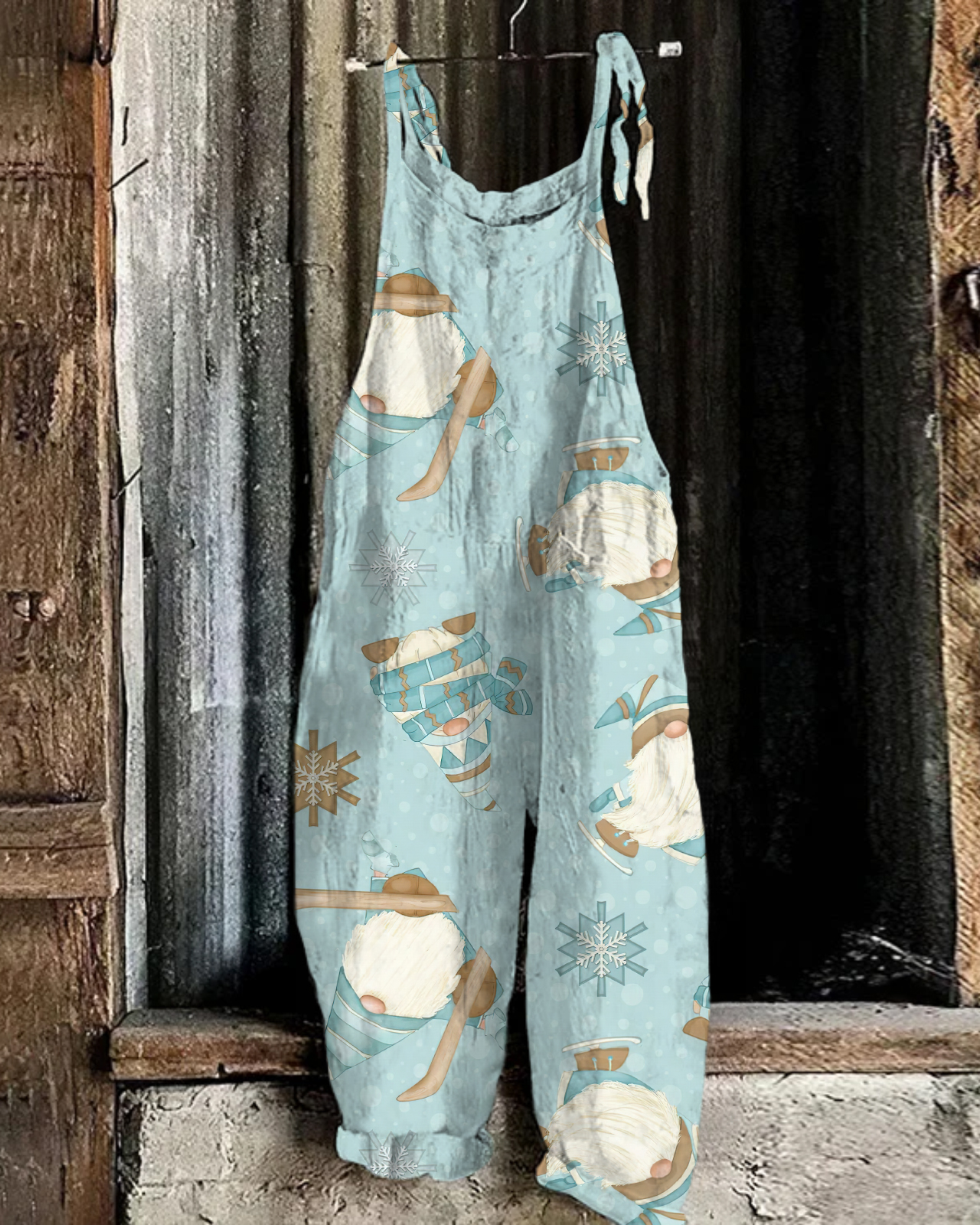 Christmas print casual jumpsuit