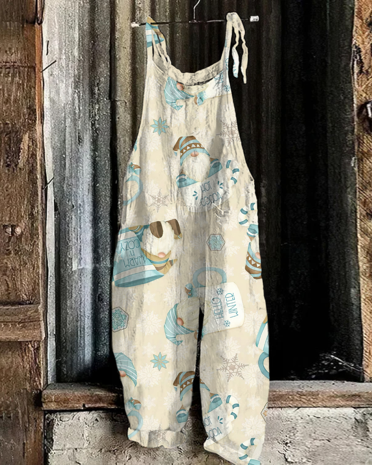 Christmas print casual jumpsuit