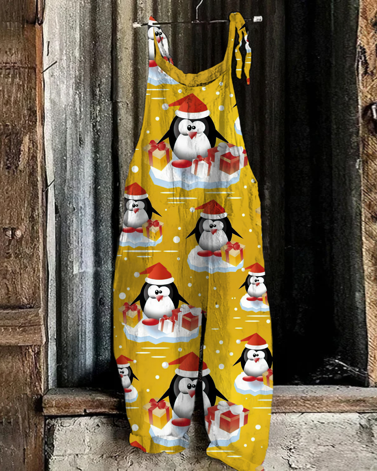 Christmas print casual jumpsuit