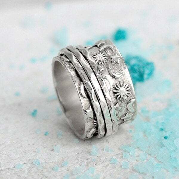 🎁 Spinner Star Moon Sun Ring🌌