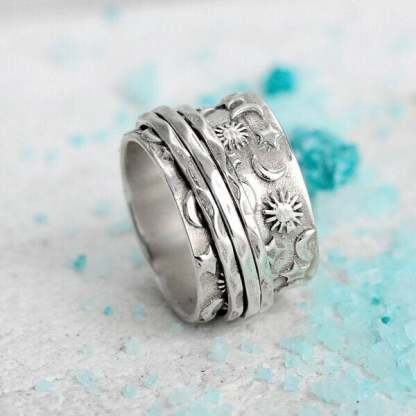 🎁 Spinner Star Moon Sun Ring🌌