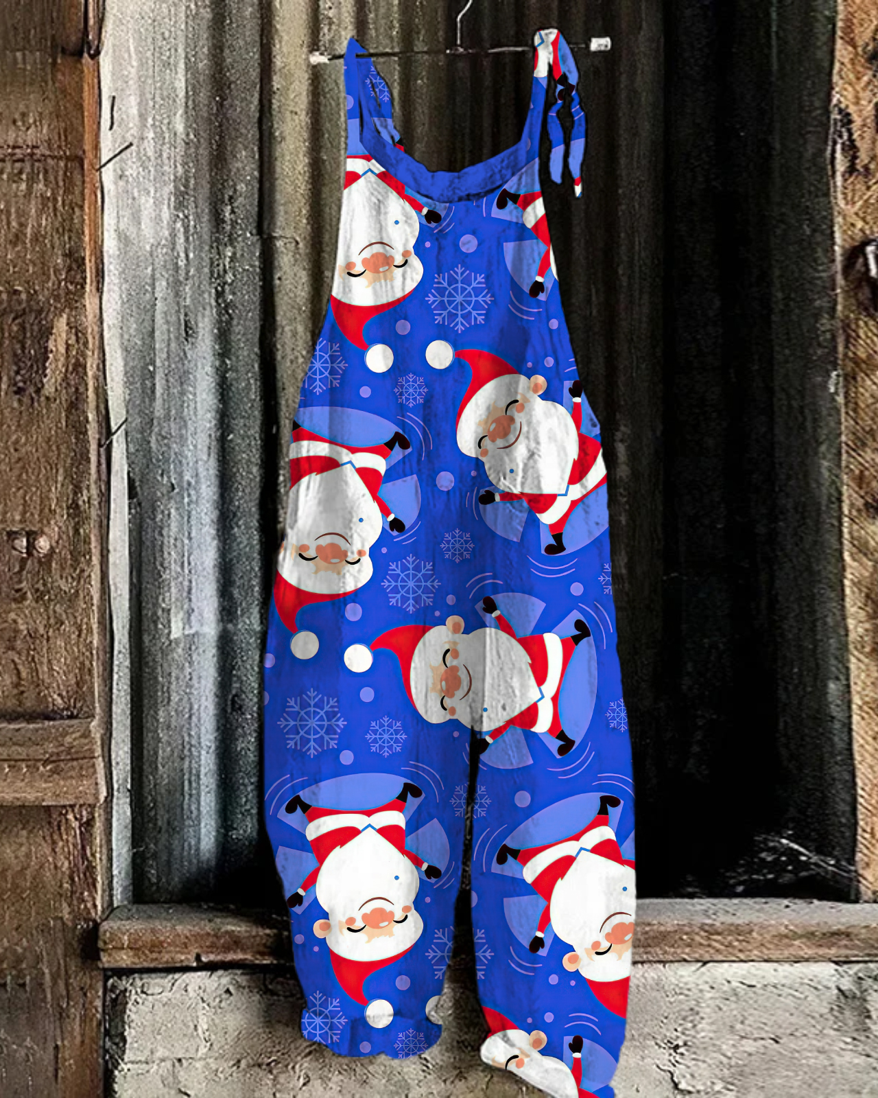 Christmas print casual jumpsuit