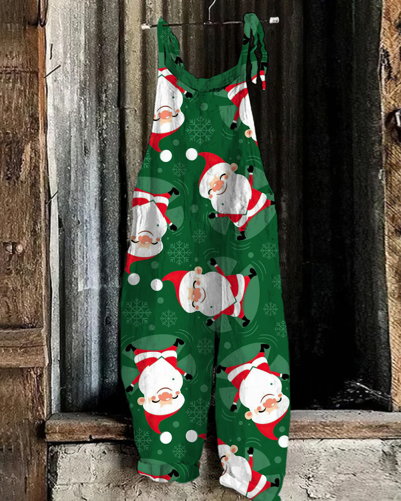 Christmas print casual jumpsuit