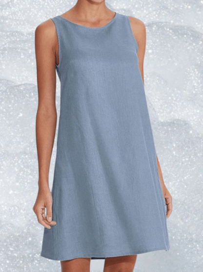 Women's Solid Color Elegant Cotton Linen Dress