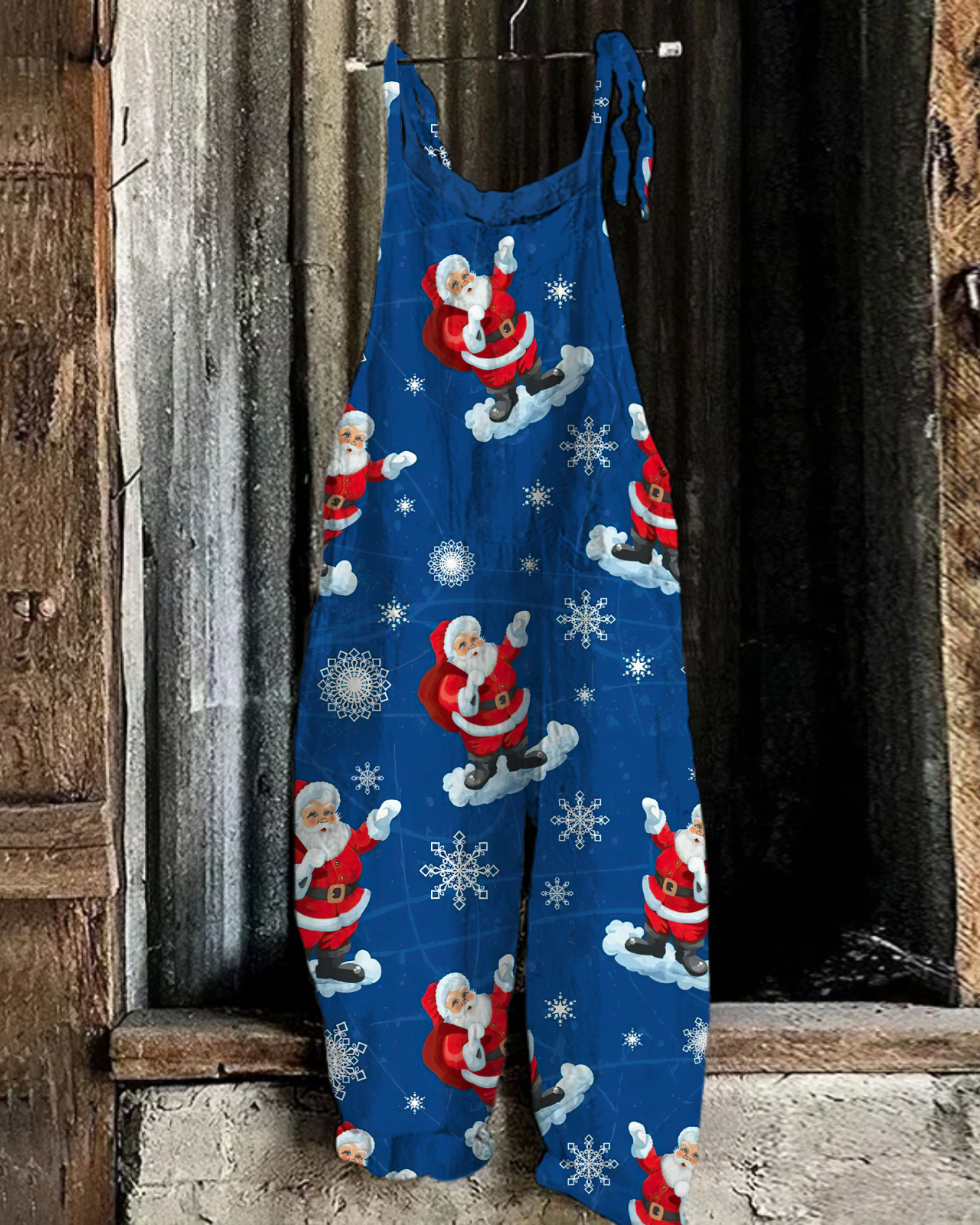 Christmas print casual jumpsuit
