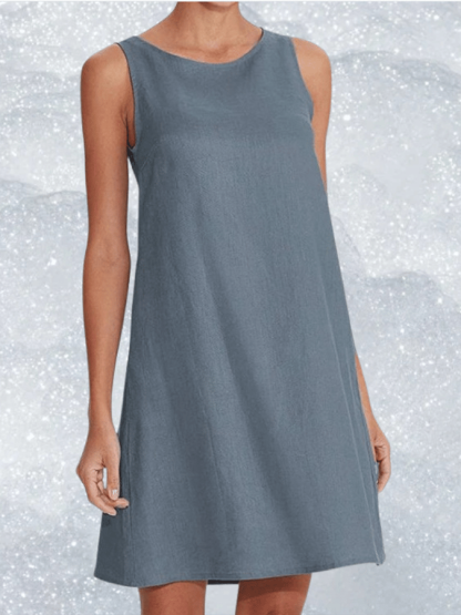 Women's Solid Color Elegant Cotton Linen Dress
