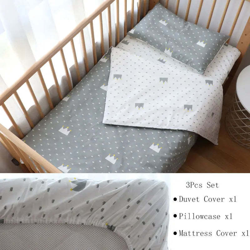 3Pcs Baby Bedding Set For Newborns