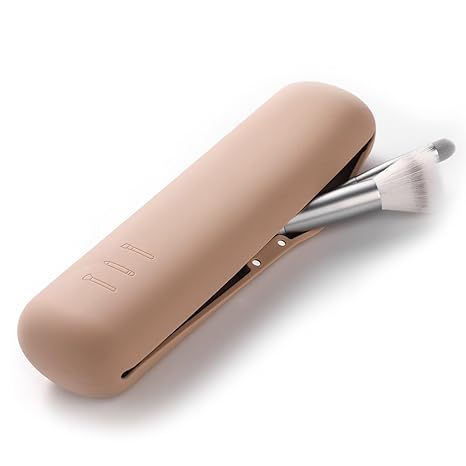 FERYES Large Travel Makeup Brush Holder with 4Pcs Makeup Brushes