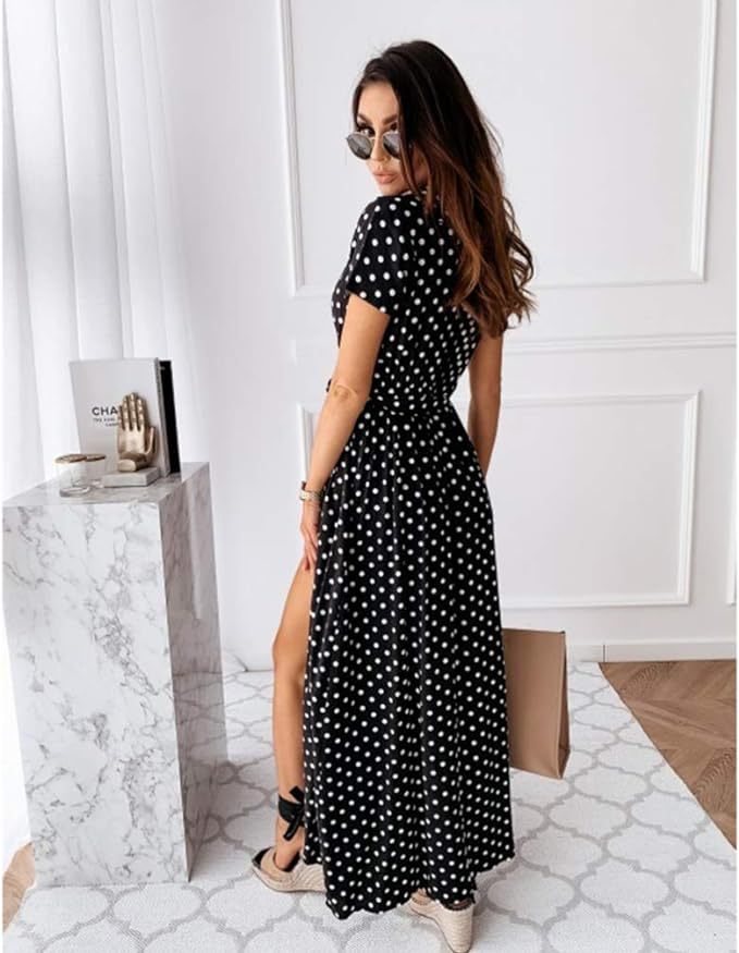 short sleeve skirt V-neck Maxi Dress v neck dress v neck dress deep v Dress party dress summer maxi dress women dresses Skirt Beach dress bohemian