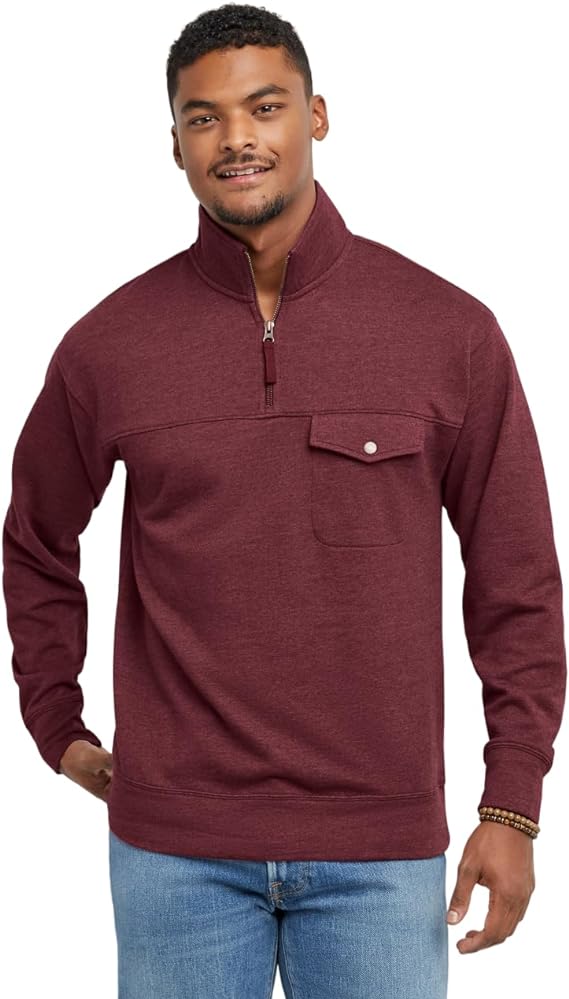 Men's Originals French Terry Hoodie, Quarter Zip Pullover, Lightweight Fleece