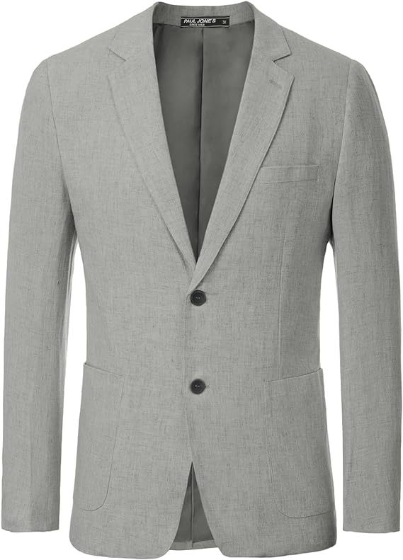 Men's Slim Fit Lightweight Linen Jacket Tailored Blazer Sport Coat
