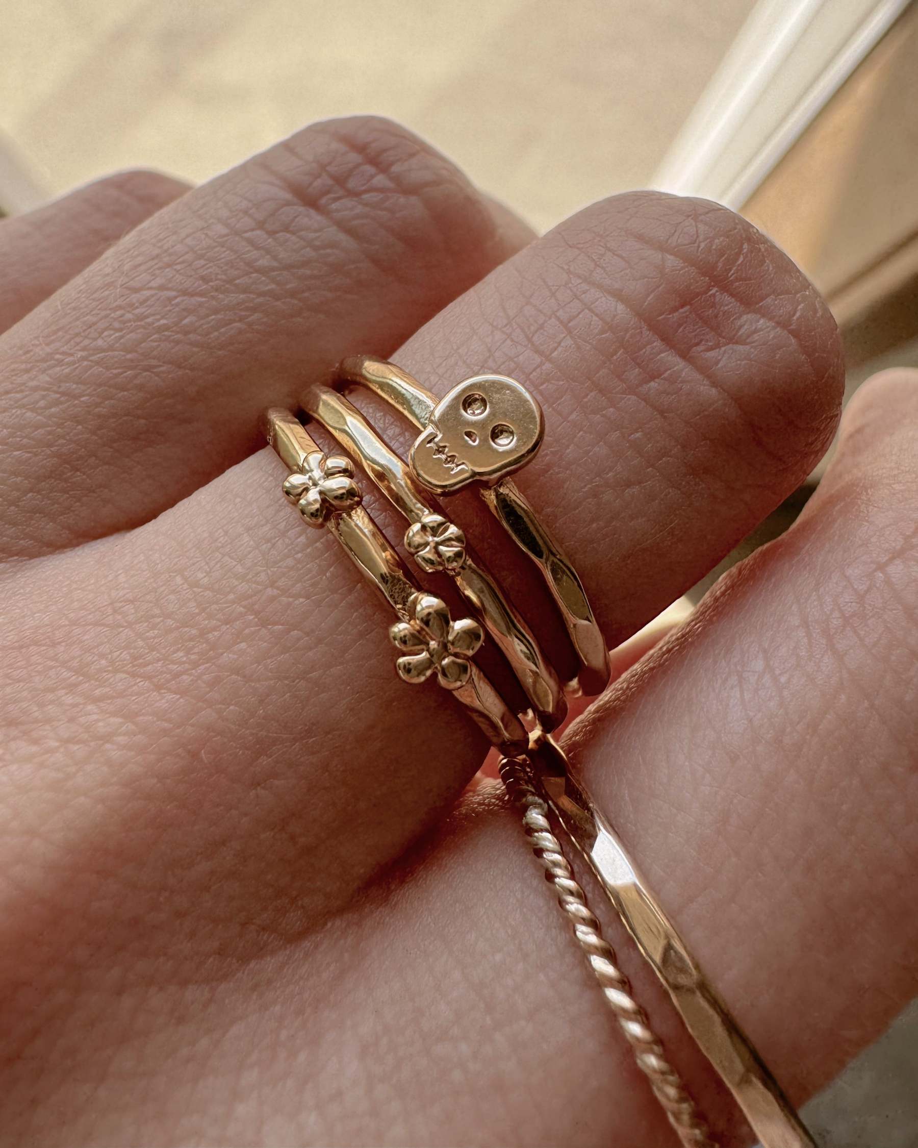 Heart Bones Ring Set