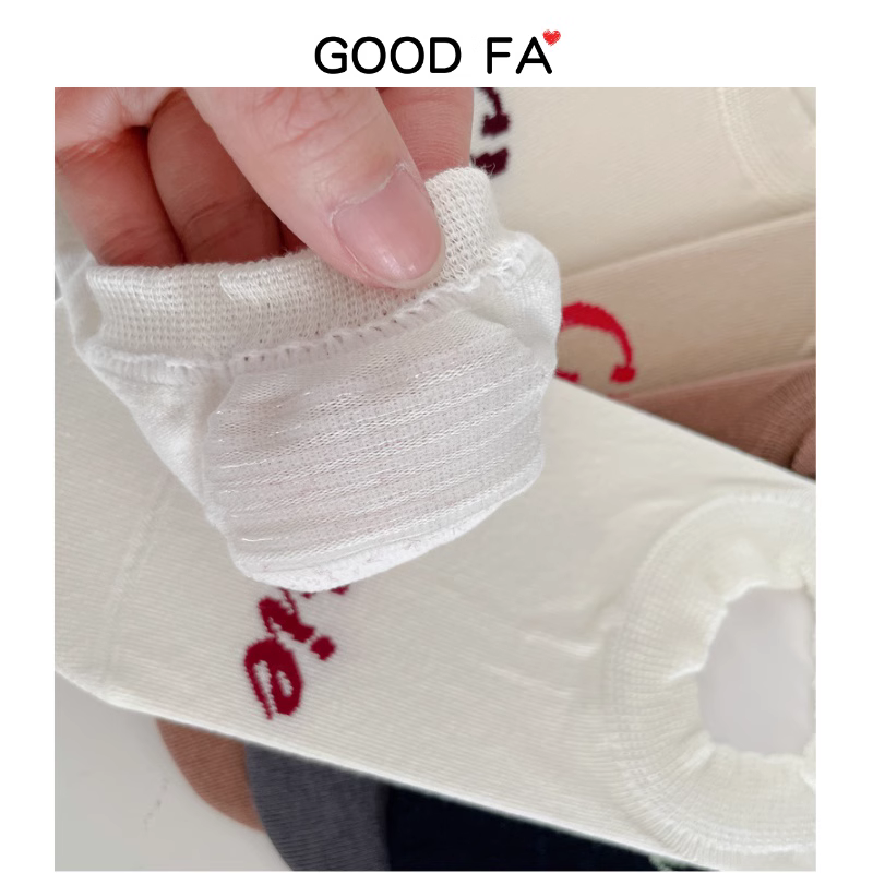 French letters invisible socks women's spring and summer thin combed cotton bright color system hand-stitched boat socks silicone anti-heel drop socks