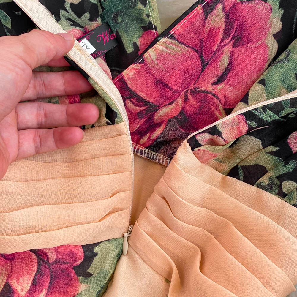 Elegant V-neck Floral Printed Dress