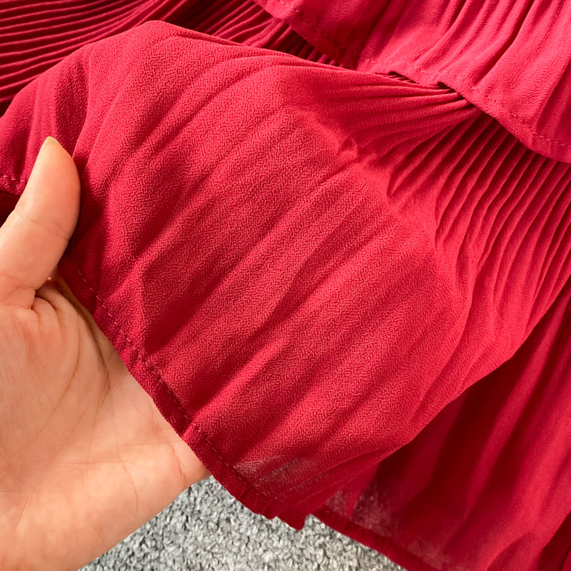 Multicolor Sling Pleated Dress