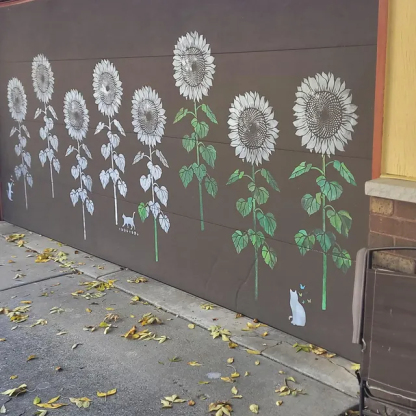 Sunflower Garden Stenciled Walls