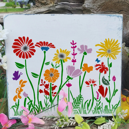 Wildflower Bouquet Wall Stencil