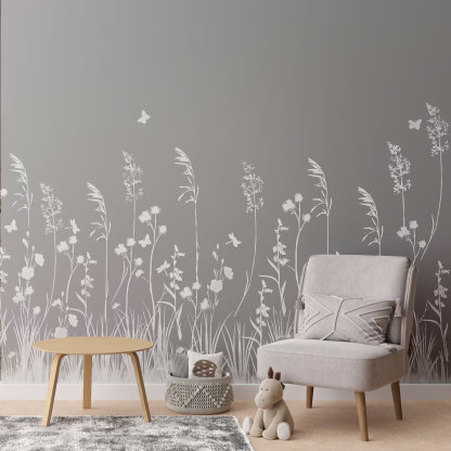 Meadow Mural Stencil For Walls-（ 9 pcs）