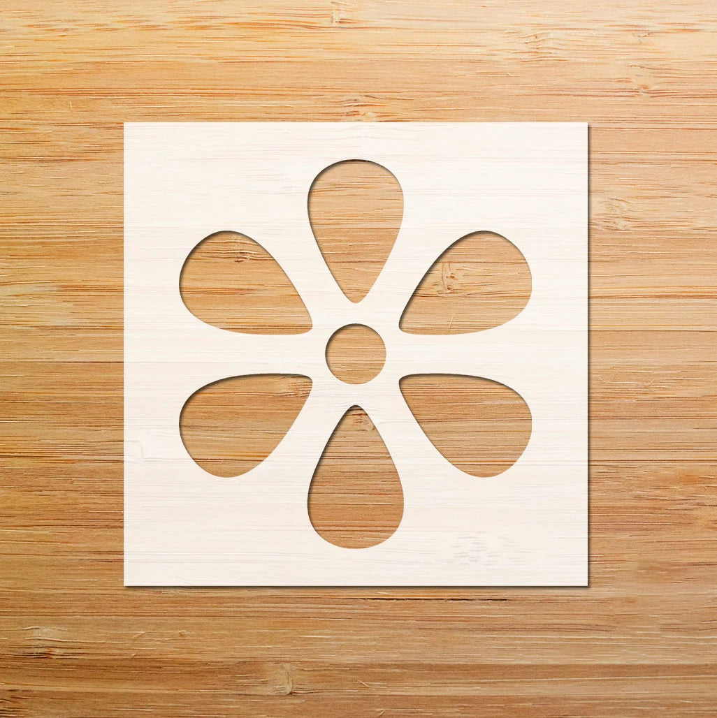 Five-Petaled Flower Stencil
