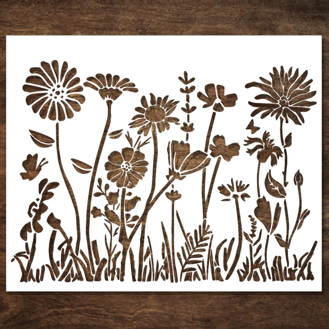 Wildflower Bouquet Wall Stencil