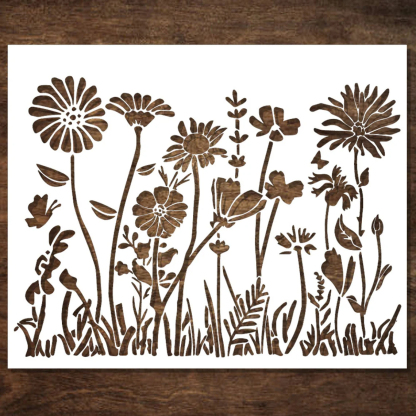 Wildflower Bouquet Wall Stencil